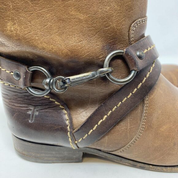 Frye Boots Womens Size 8.5 Brown Leather Harness Ankle Riding Western - Picture 7 of 12